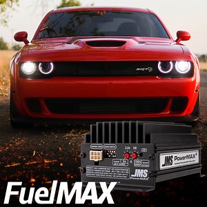 Features exclusive digital technology that provides up to an 85% increase in fuel delivery from your factory OEM fuel pump. Provides the highest continuous voltage and amperage output without the noise. Plug N’ Play installation connects directly to your fuel pump driver module and activates via the pedal position sensor, minimizing install time. User-adjustable voltage ramp-in/out rate allows elimination of fuel pressure spikes for max control. | JMS Chip