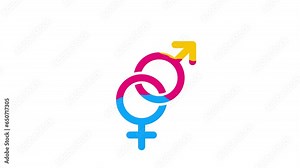 male and female symbols in biology gender sign animation