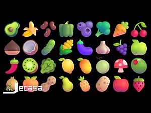 3D Emoji Meanings Part 18 - Fruits and Vegetables | Fluent Emojis | English Vocabulary