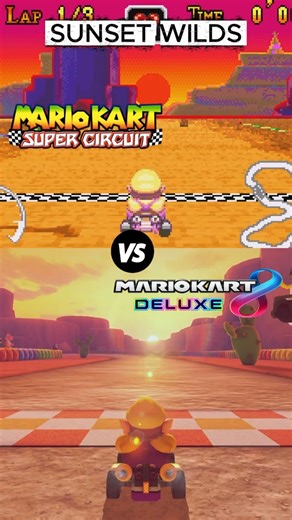 GBA vs Switch - Sunset Wilds Mario Kart