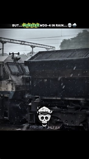 WDG-4 RAGING IN HEAVY RAIN 🌧️💀🔥 #wdg4 #indianrailways #train #skullface #edit #rain #railway #shorts