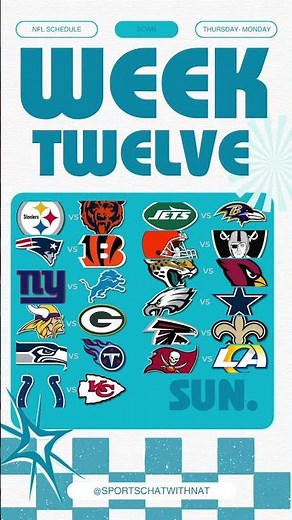 Week 12 NFL Schedule | 2025