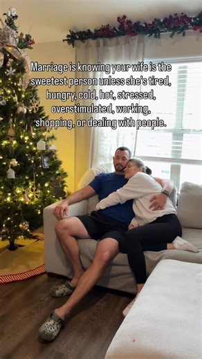 MomentswHope on Instagram: "I am the sweetest person… unless I’m tired, hungry, overstimulated, or everyone needs something from me at once.🤷‍♀️ If you can relate your probably my kind of person 🤍 #relatable #couple #husbandandwife #marriageworks #relationships"