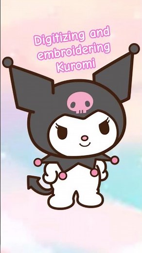 digitizing and embroidering Kuromi using Embrowser #embroidery #machineembroidery #kuromi #mymelody