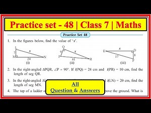 Practice set 48 class 7 math | pythagoras theorema | chapter 13 | Maharashtra state board #class7th