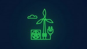 Wind energy renewable green power generation animation