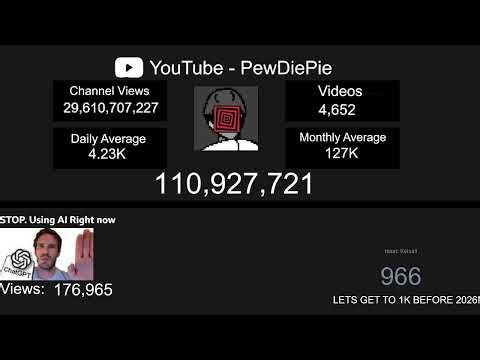 LIVE - PewDiePie Live Subscriber Count.