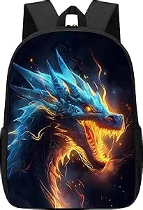 Amazon.com | DOINBEE Dragon Backpack for Kids Boys Girls, Cool Blue and Yellow Fire Dragon Head Bookbag for School/Travel, Kids Dragons School Backpacks, Elementary Middle High College Laptop Bags 17" | Kids' Backpacks