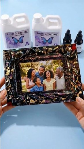 ✨ I Made a Luxury Resin Photo Frame with Gold Leaf & Black Epoxy 🖼️ | Resin Dreaming