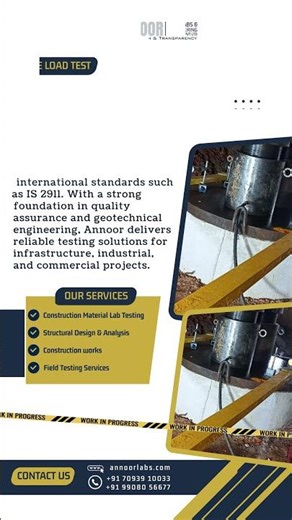 Annoor Test Labs and Engineering Services Pvt. Ltd. – Pile Load Testing Expertise