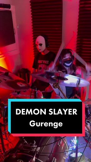 Did you watch until the end? Thanks to my brother @ghostfacedrum for joining me! #demonslayer #demonslayeredit #drumcover #femaledrummer #drummergirl #fyp