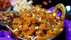 Moong dal halwa traditional Indian dessert
