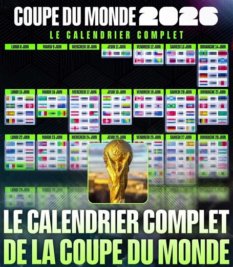 le calendrier complet de la Coupe du Monde 2026 est sorti #foot #coupedumonde #equipedefrance