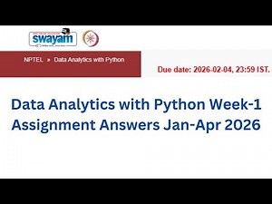 NPTEL Data Analytics with Python Week 1 Assignment Answers With Explanation | Jan–Apr 2026