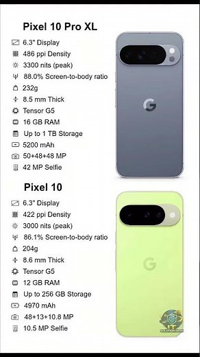 Pixel 10 vs Pixel 10 Pro XL 😲 Big Difference! #shorts #pixel10 #pixel10proxl