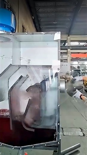 unknown | News | curious on Instagram: "Most dust collection systems rely on filters. This one doesn’t. Air is pulled in from the top and forced through a specially designed channel, creating a powerful vortex above the water surface. When dust particles collide with the water, they become heavier and are pushed outward by centrifugal force, eventually sinking into the tank below. Here, water itself acts as the filter. There’s nothing to clog and nothing to replace, which keeps maintenance simpl