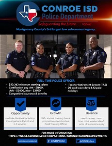 Join our team! | Conroe ISD Police Department