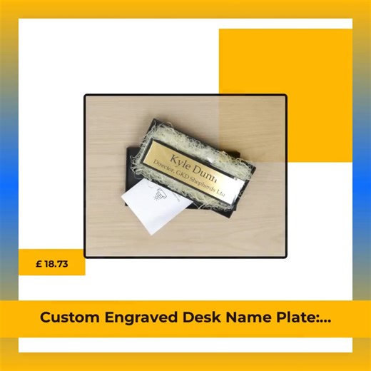 This desk name plate just elevated your workspace! 😍✨ Crafted with care, our Custom Engraved Desk Name Plate adds a touch of personalization to your office. 🖋️ Choose your design and showcase your name in style! Each plaque is not just a name plate; it's a confidence booster that transforms your workspace into a reflection of you. Perfect for home offices, corporate spaces, or as the ultimate gift for colleagues! 💼🌟 Act fast — these beauties are flying off the shelves at just £18.73! ⏰ Only 
