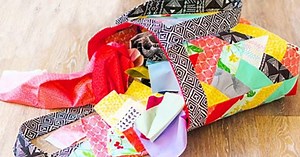 Colorful DIY Jelly Roll Quilted Tote Bag