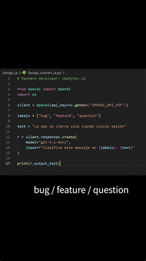 Python — clasifica texto con IA en una línea