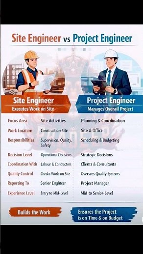 How to difference -project engineer vs site engineer #civilengineer_basicknowledge