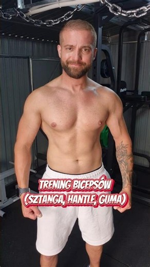 Trening bicepsów. Domowe warunki tylko sztanga, hantle i guma. #biceps #trening