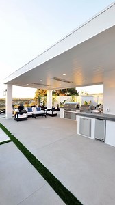 Patio Cover | Outdoor Kitchen | Outdoor Bathroom #grill #countertop #pergola #architectureproject #outdoorbathroom #outdoorkitchen #backyard #exteriordecor #landscapedesigner #constructionproject #framing #landscapers #backyardideas #outdoorinspiration #patiocover #pergolas #kitchenideas | Rivers Landscape Construction Inc.