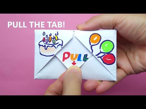 How to Make an Origami Pull Tab Message Card | Easy DIY Surprise Message Card