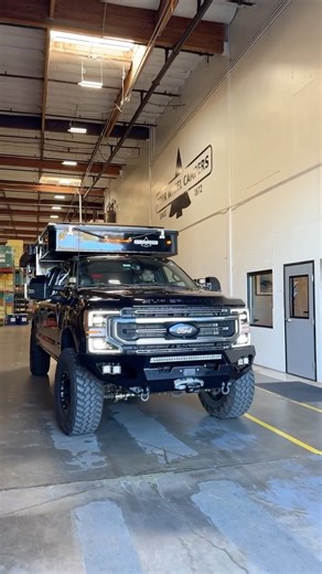 Four Wheel Pop-Up Truck Campers | New year, new camper install. Love this black on black Grandby with Ultimate Package on an F-350. This one has all the bells and whistles. | Instagram