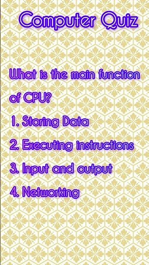 function of CPU