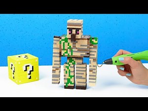 DIY Minecraft Iron GOLEM 3D Pen TUTORIAL! My Collection Minecraft