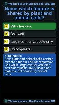 CLEP Biology Cellular Biology