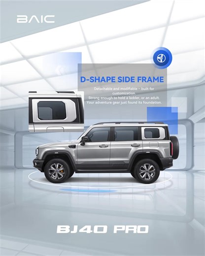 Tough looks, cool tech, and fun features make the BJ40PRO the perfect ride that sparks your endless desire for adventure and exploration wherever you go. #BAIC #BAICENJOYOURIDE #BJ40PRO #offroad #explore | BAIC