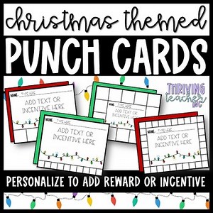 Editable Punch Cards for Rewards or Incentives | Christmas Themed