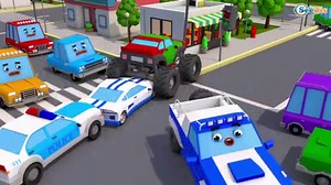 Funny Cars! Colors Truck and Cars with Cartoon for Babies Toddlers