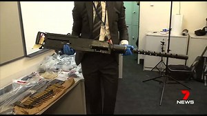 202K views · 929 reactions | DANGEROUS DISCOVERY A stash of 26 firearms and ammunition have been seized after a home was raided in Belmont. Part of the haul - a massive military-grade machine gun. www.7plus.com.au/news #7News | 7NEWS Perth | Facebook