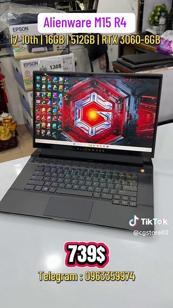 📣 New Stock, Just In, Hot 🔔‼️‼️ Model : Alienware M15 R4 🏷Price: 739$✅ ————————————— ▪️CPU : Intel Core i7-10th Gen ▪️RAM : 16GB DDR4 ▪️Storage : 512GB SSD NVMe ▪️Display : 15.6-inch FHD 144Hz ▪️GPU : NVIDIA GeForce RTX 3060 6GB ▪️OS : Windows 11 License ✓ Free Bagpack ✓ Mouse Wireless BT ✓ Mouse Pad ✓ Water clean ✅Warranty 3 months Software 2 Years ♻️ -------------- Telegram Channel : https://t.me/cg_store_168 Telegram : https://t.me/Chhoeun_Sell_chanfix_computer