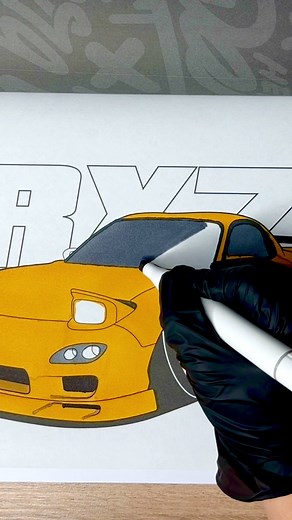 RX-7 | 100 Modified Cars Coloring Book