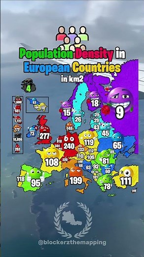 Population Density in European Countries #geographythroughmaps #europe #mapping