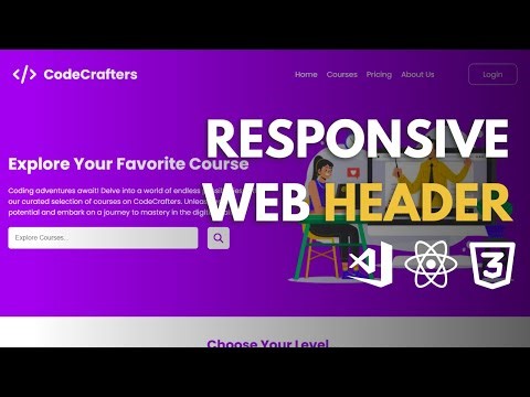 How To Create a Web Header Design Using React And Css | How To Make a Website Using React And Css