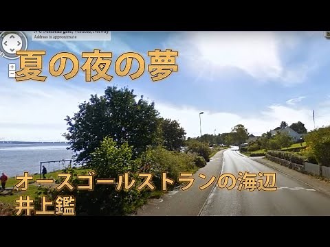 夏の夜の夢：オースゴールストランの海辺(井上鑑) Google Street View / A Midsummer Night's Dream: Åsgårdstrand seaside 歌詞字幕
