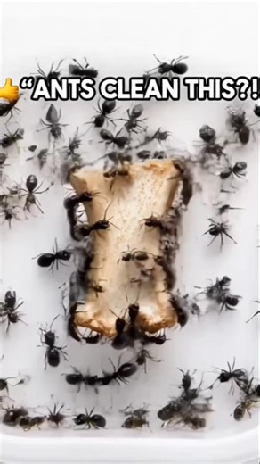 Ants Cleaning a Bone – Satisfying Timelapse 🐜🦴