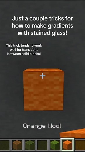 Wanted to show a couple of easy minecraft glass gradient tips for all of your minecraft glass gradient needs! We love our minecraft glass gradients here! The first one uses stained glass to tint the solid blocks under it (let’s face it, its probably more practical) but the second one uses stained glass to add more layers to the modification of the colors, leading to a smoother gradient. Its a fun technique, but takes a lot more work and thought to use it in builds. Its very fun though! Like and 
