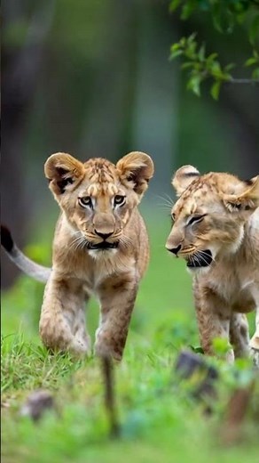 Cute Lion Cubs playing #shorts #animation