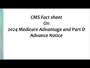 CMS Fact sheet On 2024 Medicare Advantage and Part D Advance Notice