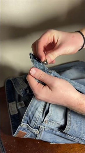 How to Put Buttons On Your Jeans! #fashion #upcycle #shorts #fyp #xyzbca #clothingbrand