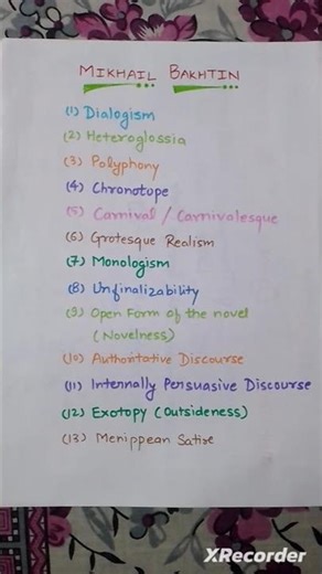 Mikhail Bakhtin|Dialogism|Heteroglossia|Polyphony|Chronotope|Carnival/Carnivalesque|Monologism#short