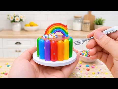 Amazing Miniature Rainbow Dessert 🌈 Chocolate & Jelly Decoration Idea