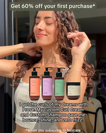 Nourish, smooth, and define your locks with a custom curl routine from Prose! Prose's custom formulas are the best-kept secret to unlocking your dream hair. 🎯 Targets your exact hair concerns 👩‍⚕️Clinically tested performance 🌱 Powered by 185 clean ingredients 💸 60% off your first order* *When you subscribe to haircare. | Prose