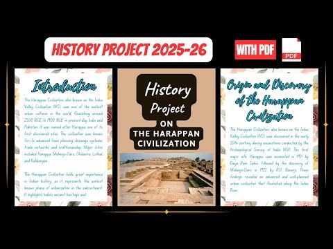 The Harappan Civilization Project for class 12th CBSE 2025-26 || History Project || With PDF